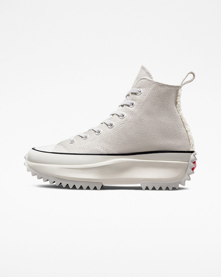 Dámské Boty Vysoké Converse Run Star Hike Sherpa Trim Šedé Černé | CZ LHIW16